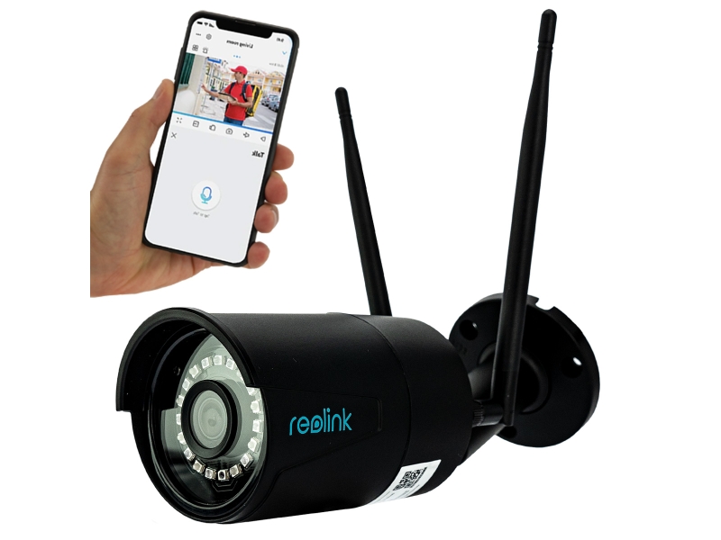 Kamera zewnętrzna WiFi Czarna Reolink RLC-410W 4mpx IR 30m Mikrofon Głośnik MicroSD